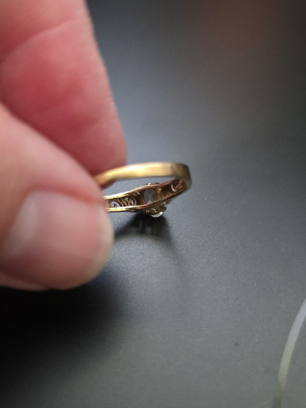 Women's 14K Gold CZ Filigree Ring - Unbranded - Picture 7 of 11